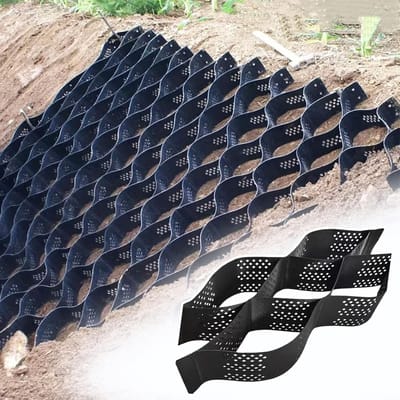 Grindrooster - Grindmat Oprit - Stabiliteit Creëren - Hoge Draagkracht - 2 x 9 m - Zwart