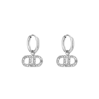 Bijoutheek Oorhanger Goodlife Witte Stenen Zilver