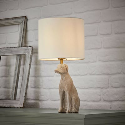 LOBERON Tafellamp Calvix bruin/crème