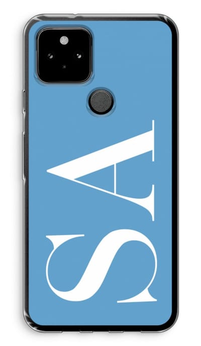 Gepersonaliseerd - Case Company® - Hoesje geschikt voor Google Pixel 5 hoesje - Monogram N°2 - Soft Cover Telefoonhoesje - Bescherming aan alle Kanten en Schermrand