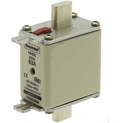 Eaton 63NHG00B NH-zekering Met mechanische beveiligingsweergave Geschikt voor Zekeringsgrootte 000-4 Afmeting zekering : 00 63 A 500 V 3 stuk(s)