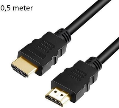 HDMI 1.4 Kabel -  High Speed Ultra HDTV - 4K - 3D - Verchoomd Goud - Zwart - 0,5 meter