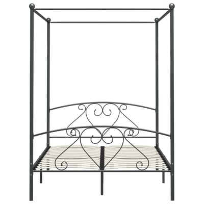 vidaXL - Hemelbedframe - metaal - grijs - 160x200 - cm