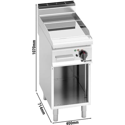 GGM Gastro Elektro Bratplatte - 4,8 kW - Glatt - mit glänzendem Finish Zilver