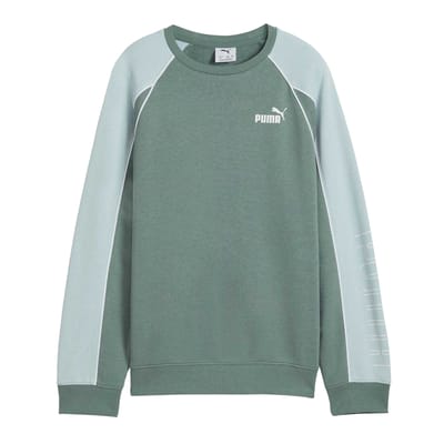 Puma Kinderen Sportstijl Relaxed Fit Raglan Lange Mouwen Sweatshirt (Groen/Maan)