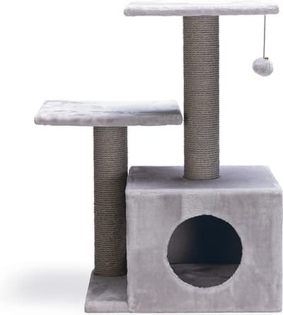Beeztees Krabmeubel Serpa Fien - Krabpaal - Grijs - 45x34x70 cm
