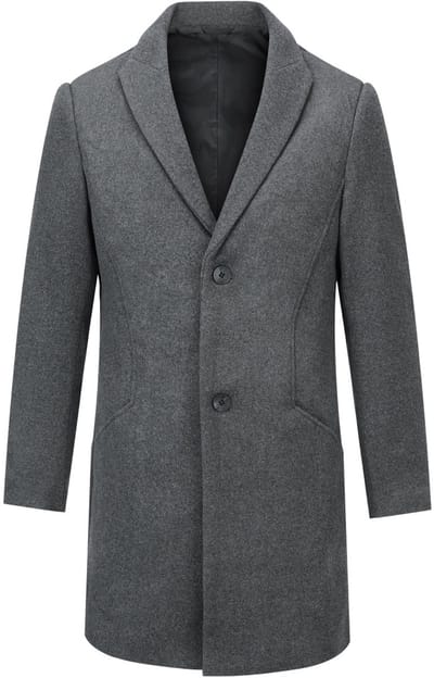 ALLTHEMEN Heren Lang Wollen Overcoat Klassieke Jas - Warme Winter Jassen - M
