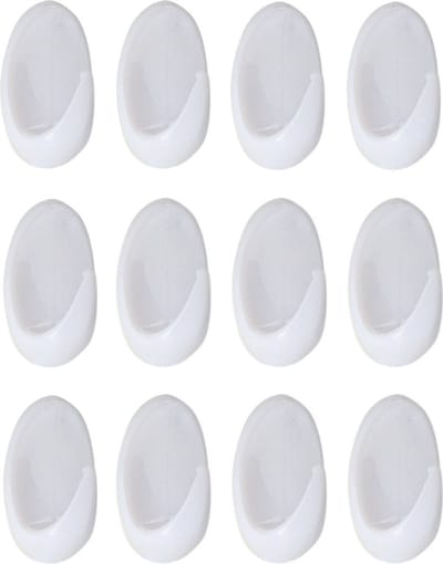 Tendance Plakhaakjes - 2 x 2 x 2.5 cm - Zelfklevende ophang haakjes - 12x stuks - kunststof - wit - keuken/badkamer haken