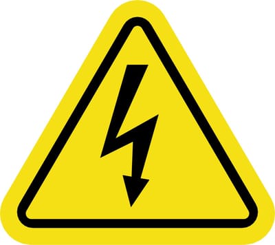Waarschuwingssticker Elektriciteit 10 CM - 2 Stuks - Hoogspanning Sticker - Gevaarlijke Spanning - UV en Waterproof