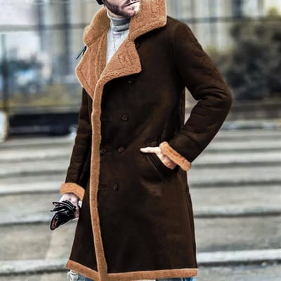 Nieuwe bont geïntegreerde herenjas verdikte bont imitatie leren fleece jas 5XL