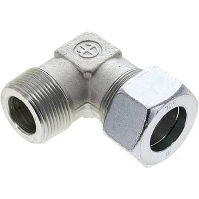 1 1/4'' NPT Buitendraad x 30S Verzinkt Stalen Elbow 90deg Snijring 400 Bar DIN 2353 - FL2E-MC-EZ-114N-30-S
