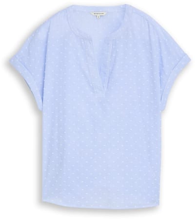 Tom Tailor - Losvallende blouse met borduursel - Maat 34 - kentucky blue dobby stripe
