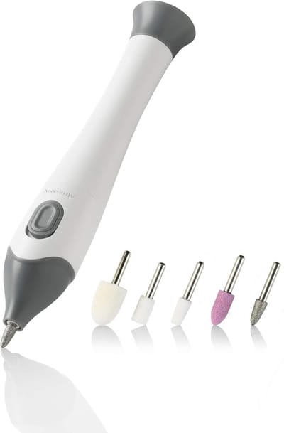 elektrische manicure & pedicure set met 5 nagelverzorgingshulpstukken, voor nagels, nagelriemen en eeltplekken