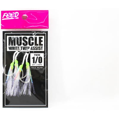 Feed FTAW-CH 1/0 Muscle White Twin Assist Haken Maat 1/0 2 sets (5823)