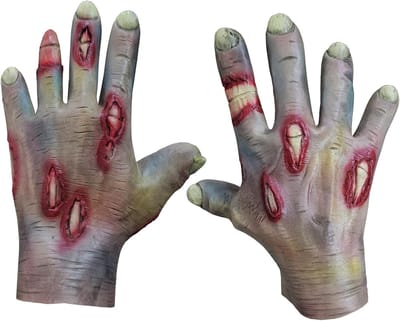 Volwassen Zombie Hands Latex Handschoenen voor Halloween Feest en Cosplay, Ghoulish Design, Huidkleur, Perfecte Accessoire