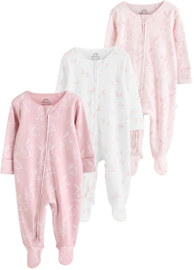 Next - Meisjes - Verpakking van 3 babyslaappakjes met tweewegrits - Roze