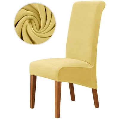 1 /2 /4 /6 Stuks Fluweel Stof Grote Eetkamerstoelhoes XL Maat Hoes voor Stoelen Lange Rug Keukenstoelhoezen Elastische Stretch 1 Piece