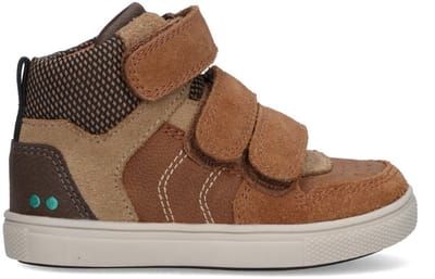 BunniesJR 225750-414 Jongens Hoge Sneakers - Bruin - Leer - Klittenband
