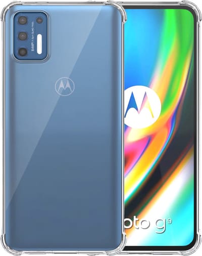 Telefoonhoesje Geschikt voor Motorola Moto G9 Plus Transparant - Shockproof TPU Siliconen Case met Stootrand Doorzichtig - Smartphonica geschikt voor Motorola Moto G9 Plus