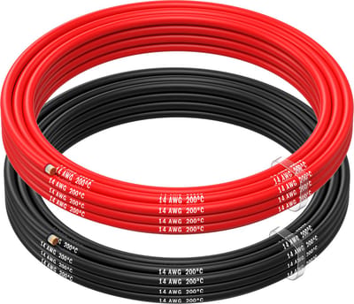 MMOBIEL 14 AWG Siliconen Elektrische Draad - 14 Gauge (2,08mm²) Vertinde Koperkabel - 2 Aparte Draden Rood & Zwart Elk 2,5 m voor RC, Drones, 3D Printers, Batterijen, Luidsprekerdraden, Led Strips
