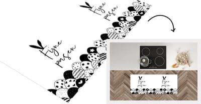 Keukenloper - Loper keuken - Quote - Paaseieren - Pasen - Zwart wit - 120x50 cm - Keukenloper vinyl