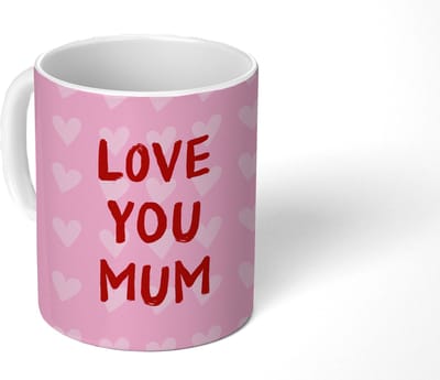 Mok - Koffiemok - Love - Quote - Moeder - Rood - Mokken - 350 ML - Beker - Koffiemokken - Theemok - Mok met Tekst