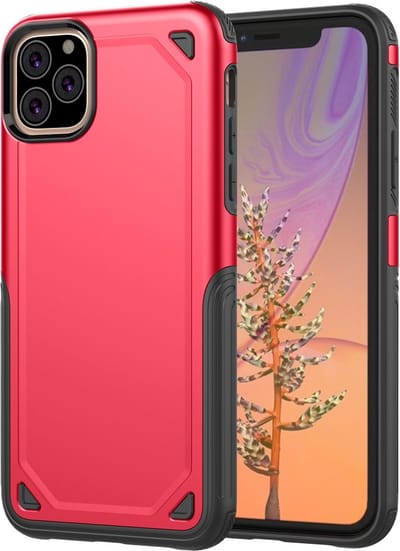 Peachy ProArmor protection hoesje bescherming geschikt voor iPhone 11 Pro Max case - Rood