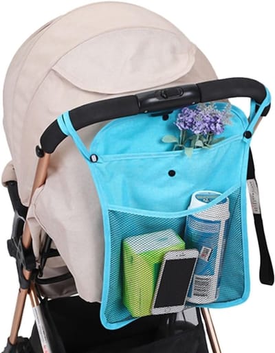 Pram Net Organizer - Baby Bag Buggy - Baby Spullen Meenemen - Universeel Ontwerp - N.v.t. - Blauw