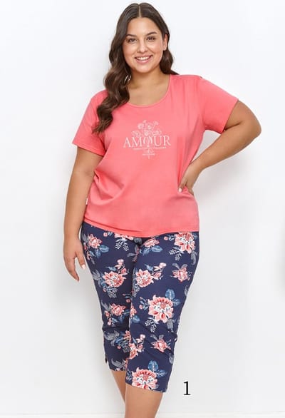 Taro Short Pyjama - met 3/4 broek - Joyce - 100% Katoen. Maat XXL.