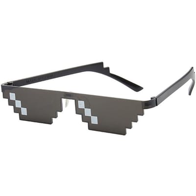 RMM Coole Punk Zonnebril Unisex Vierkante Mozaïek Pixel Bril Mode voor Vrouwen Mannen black