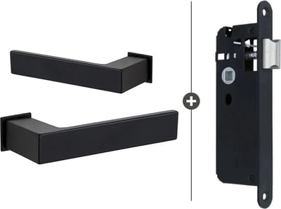 ELIOT® Deurklink op minimalistisch rozet - met insteekslot - mat zwart - ideaal voor Slimseries deuren (Skantrae) - minirozet