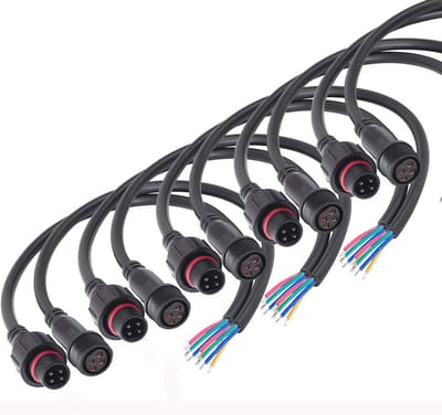 Elektrische verlengkabel 2-pins 16AWG met waterdichte connectoren voor auto, vrachtwagen en boot - IP68 20 cm
