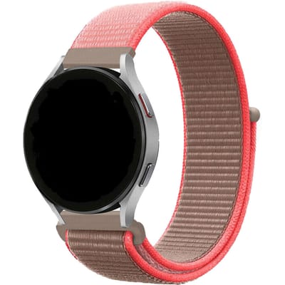 Strap-it Nylon smartwatch bandje - geschikt voor Huawei Watch GT / GT 2 / GT 3 / GT 3 Pro 46mm / GT 4 46mm / GT 5 (Pro) (46mm) / GT 4 46mm / GT 5 (Pro) (46mm) / GT 2 Pro / GT Runner / Watch 3 - Pro / Watch 4 (Pro) / Watch Ultimate - neon pink