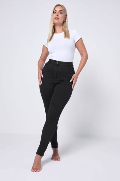 Yours Skinny Ava Jeans Met Stretch In Zwart Size Regular > 42