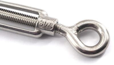 Dailygoods- Turnbuckle M8 - 304 Roestvrij Staal - Corrosiebestendig - Spanning - Haak/Oog - Geschikt voor Draadkabel - Spanner