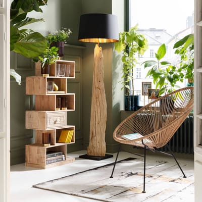 KARE Nature Rechte vloerlamp uniek gemaakt van hout
