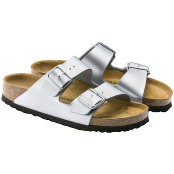 Birkenstock Arizona Zilver Dames Slipper Smal voetbed