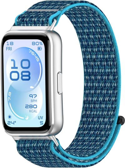 Stravo Nylon Sportbandje met Klittenband – Geschikt voor Huawei Band 11 / Band 11 Pro – Ademend & Comfortabel – Oceaanblauw