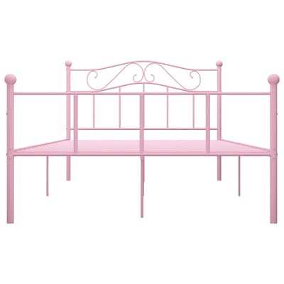 vidaXL - Bedframe - metaal - roze - 160x200 - cm