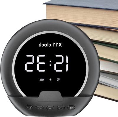 Draadloze Wekkerradio - Digitale Klok Speaker - Tijdmanagement Muziek - Multifunctioneel Ontwerp - 83cm Breed - Zwart