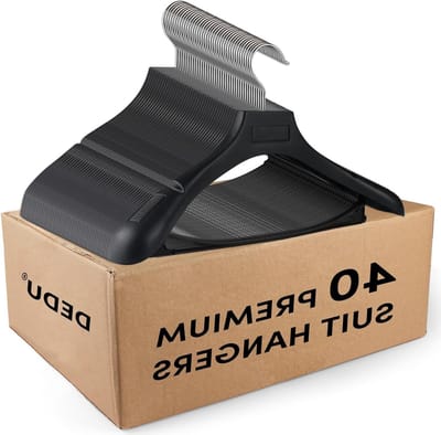 Extra brede kleerhangers - Trui hangers - Kleding organiseren - Extra brede schouder - 40 stuks - Zwart