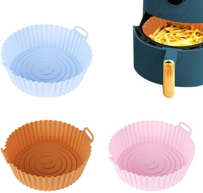 Dailygoods- Siliconen Pot - 3 Stuks - Herbruikbaar - Draaggrepen - Geschikt voor Magnetron/Oven - Hygiënisch en Eenvoudig te Reinigen - Bakplaat