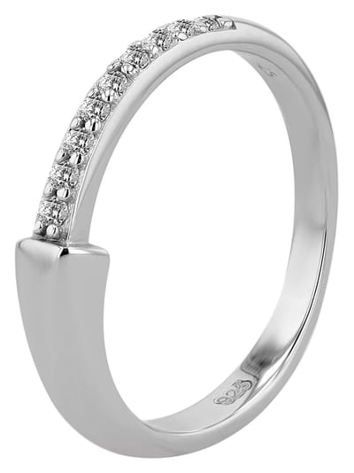 AKZENT Akzent damesring "Tiana" uit 925 Sterlingzilver, gerhodineerd, duurzaam, maat 52-60