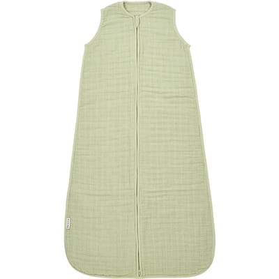 Meyco Baby Uni baby zomerslaapzak - pre-washed hydrofiel - soft olive - 90cm - 0.5 TOG