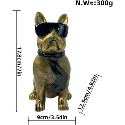 Modern Simple Ribbon Glasses Dog Ornaments Resin Crafts Home Desktop High-end Decoration Gift