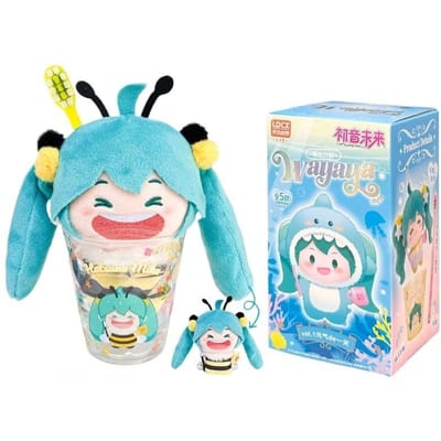 Anime Peripheral Echte Hatsune Miku Wayaya Pluche Blind Box Tandenborstel Wasbeker Verzamelfiguur Garage Kit Bedeltje Anime Peripheral