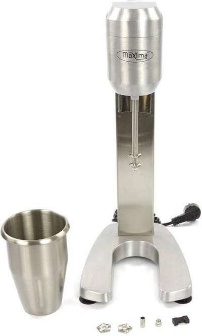 Maxima Drink Mixer 1 x 1 L - 1 Beker 2 Snelheden - Drinkmixer voor Milkshakes, Cocktails, Smoothies - RVS - 700ml - Milkshaker - Barmixer