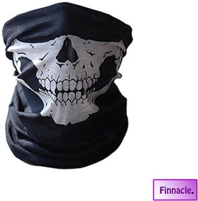 Finnacle - Balaclava Gezicht Shield Tactische Masker Wit 3D Schedel Sport Nek Warm Volgelaatsmasker Winddicht Motorfiets Mondkap Ski Outdoor Sport