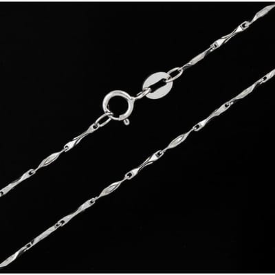 Argent Sterling 925 Chaîne Fine Maillons Fins Collier Lingot Femmes Filles Bijoux 45cm 18cm 1mm 45cm white
