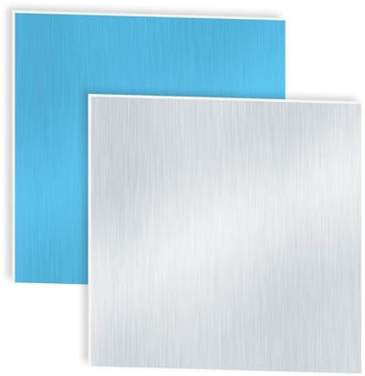 Aluminium Plaat Vierkant - Aluminiumplaat 6063 - Bouw en Decoratie - Met Beschermfolie - 200 x 200 mm - Zilver